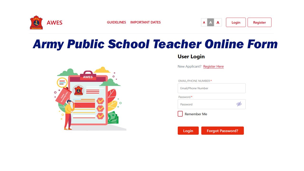 Army Public School Teacher Online Form